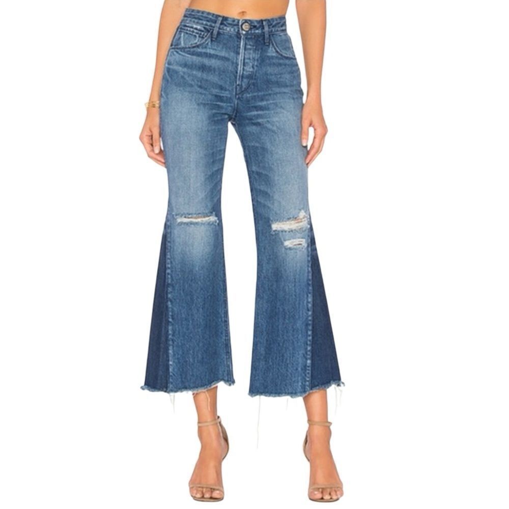 3x1 Higher Ground Gusset Crop Flare Jeans Size 25